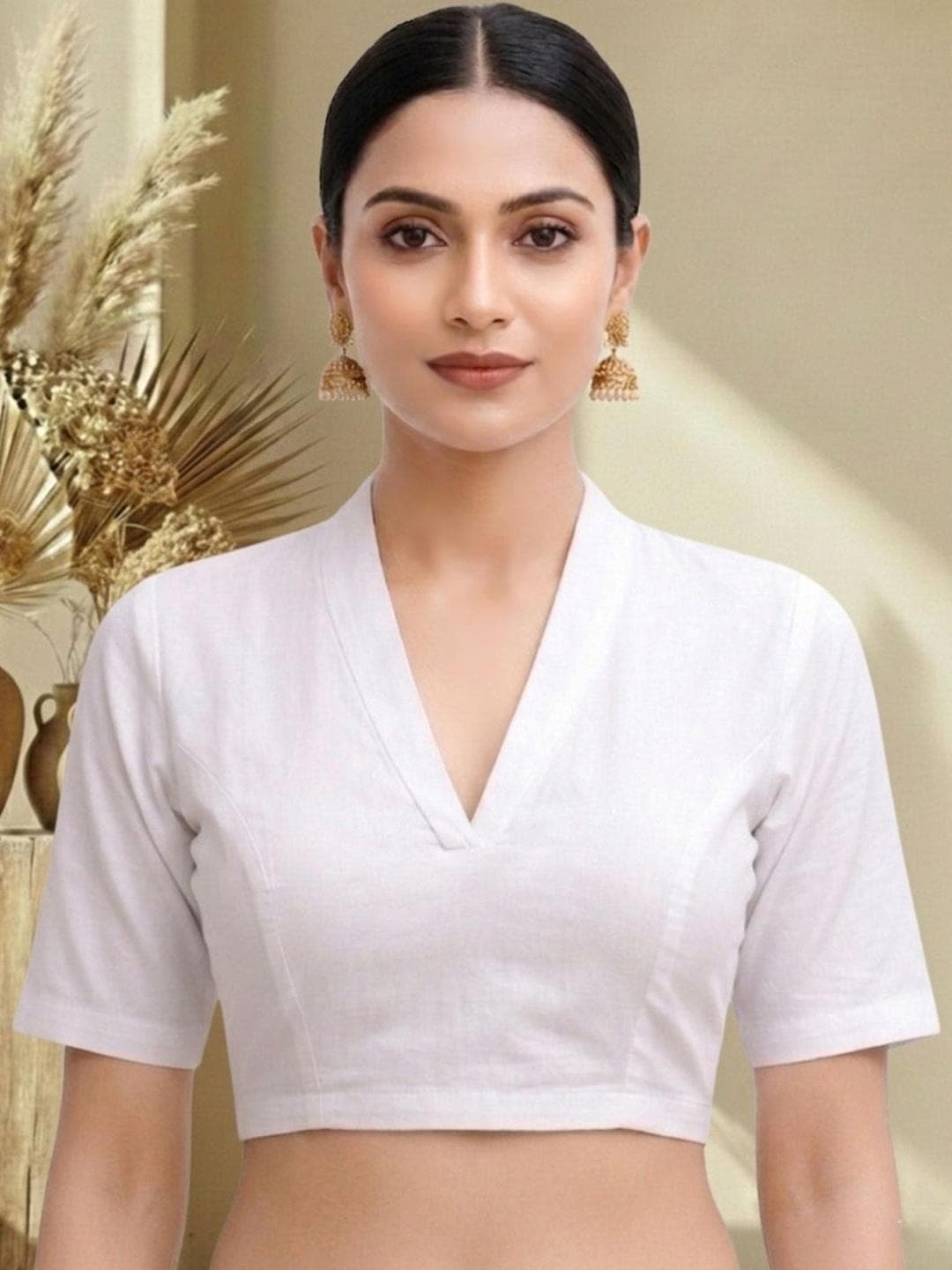 Thevasa Solid Saree Blouse