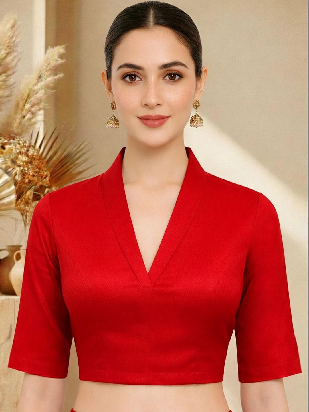 Thevasa Solid Saree Blouse