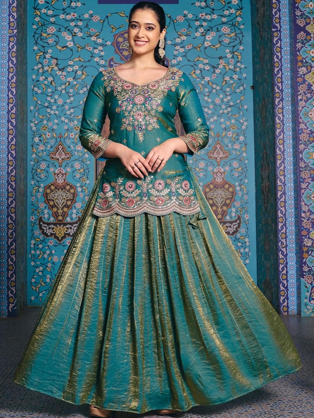 MADHURAM Embroidered Ready to Wear Lehenga &