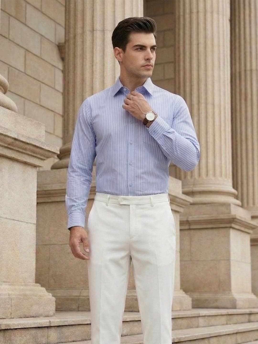 INVICTUS Urban Slim Fit Striped Formal Shirt