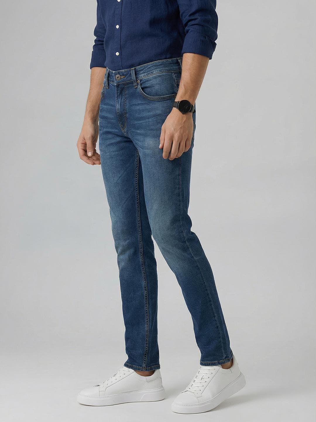 SPYKAR Men Nico Slim Fit Low-Rise Stretchable Light Blue Jeans