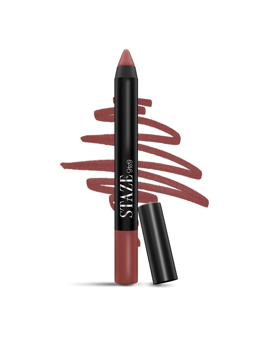 Buy STAZE Pout On Matte Finish Smudgeproof Lip Crayon With Jojoba Oil Coffee Talk 04 - - Personal Care for Women