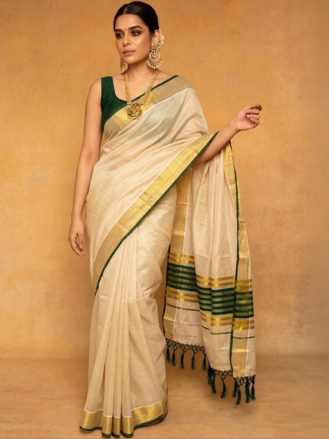HARADHI Tissue Kasavu Saree