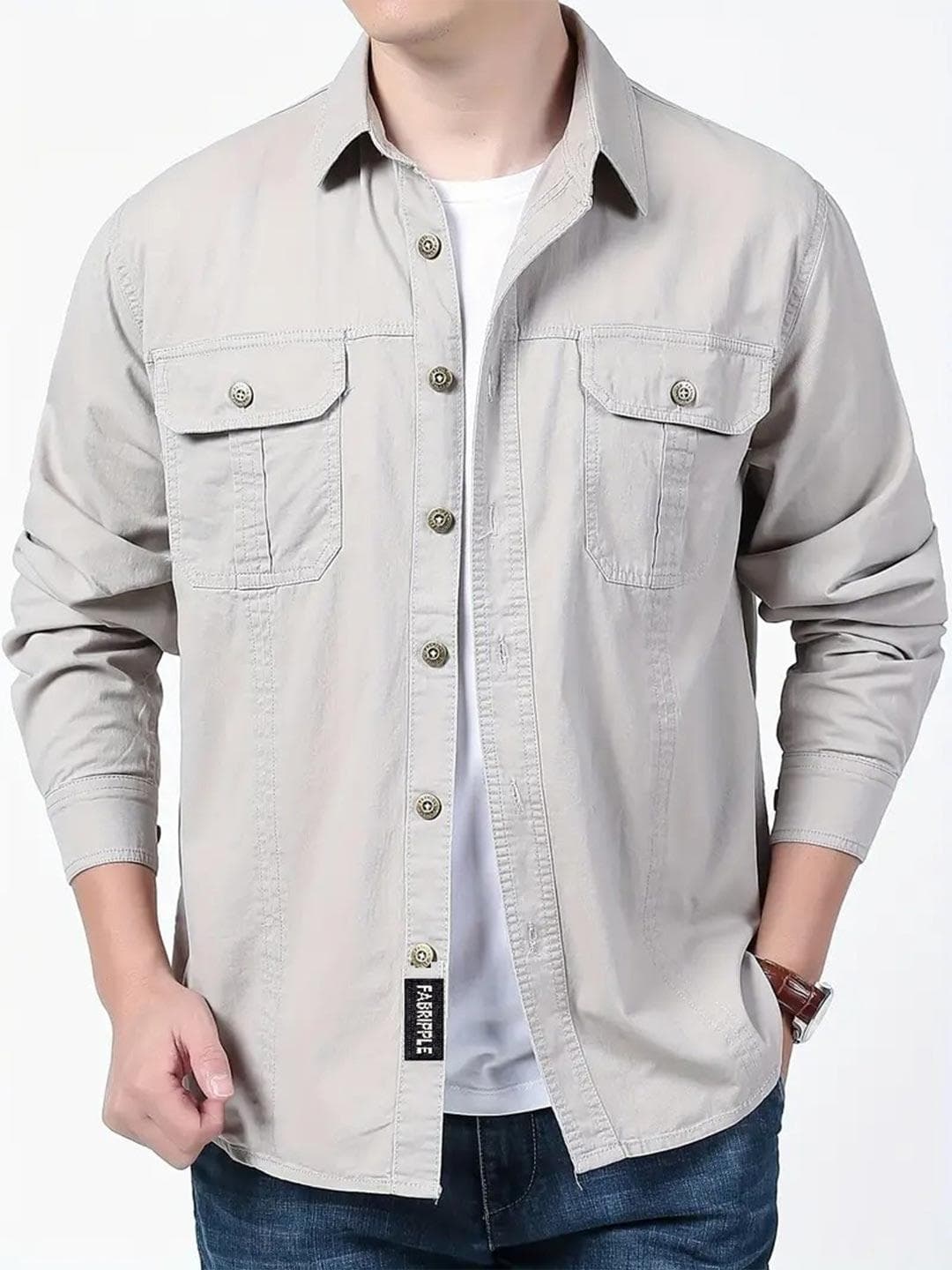 FABRIPPLE Men Classic Casual Shirt