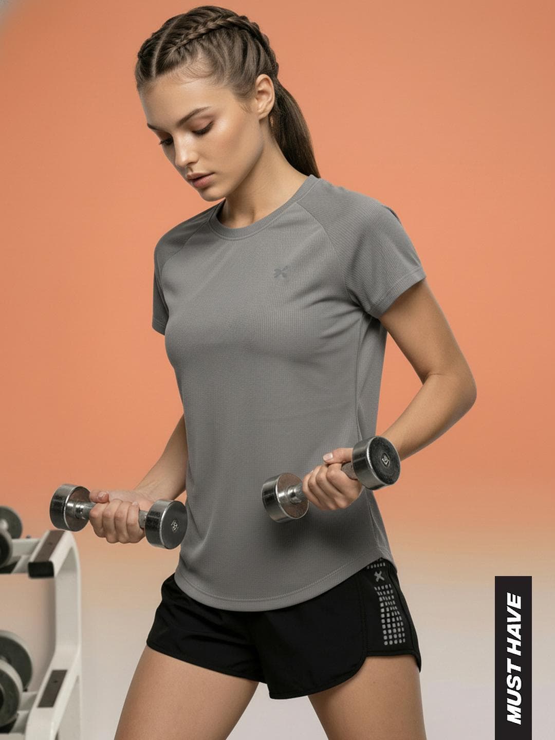 HRX by Hrithik Roshan Textured Rapid-Dry Training T-shirt