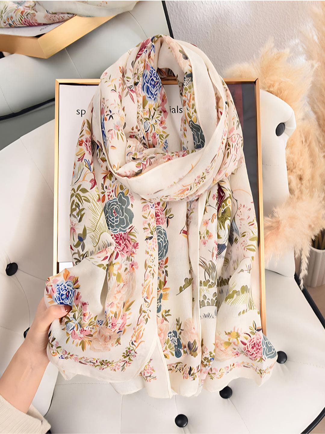 QUECY Women Floral Printed Scarf