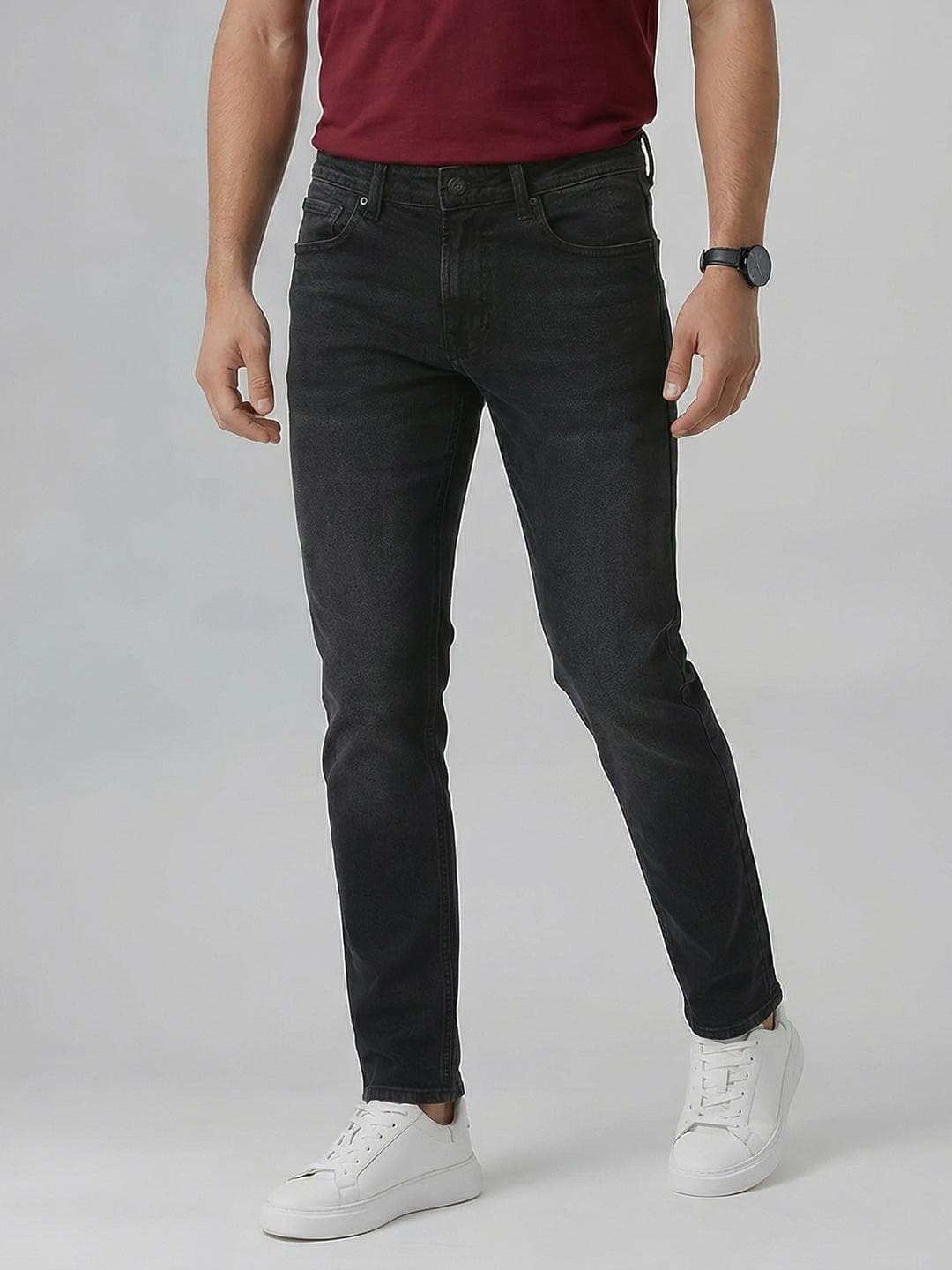Spykar Men Rover Mid Rise Regular Fit black Jeans