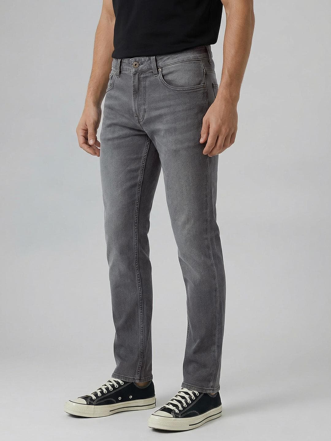 Spykar Men Rover Mid Rise Regular Fit Grey Jeans