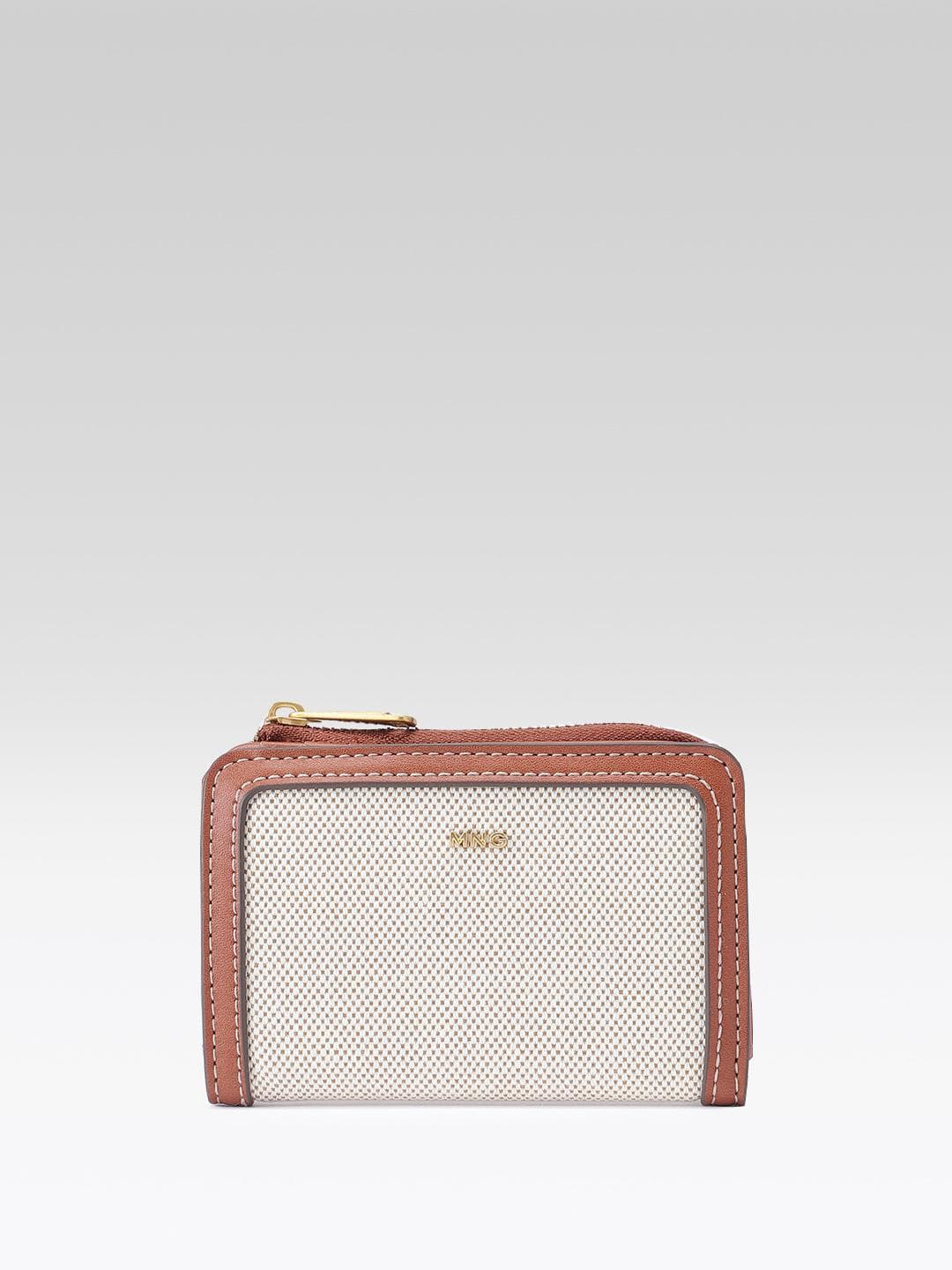 MANGO Women Textured Zip Around Wallets