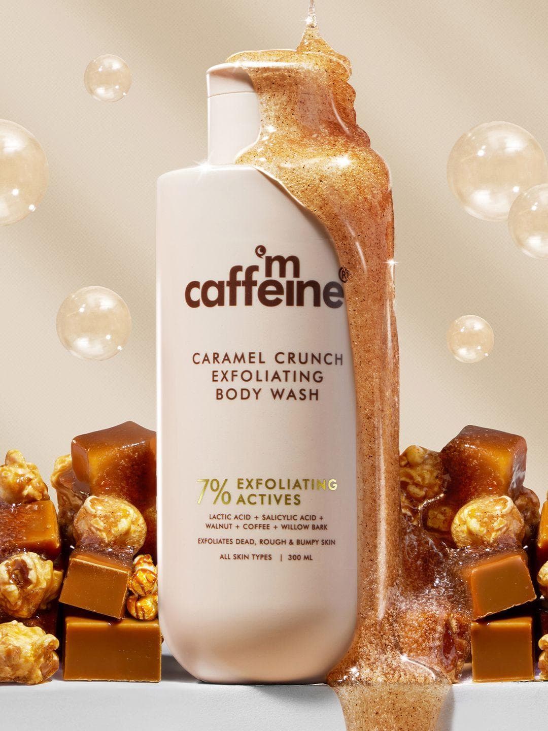 Buy MCaffeine 7% Exfoliating Body Wash With 1% Salicylic, 2% Lactic Acid For Body Acne 300ml - - Personal Care for Unisex