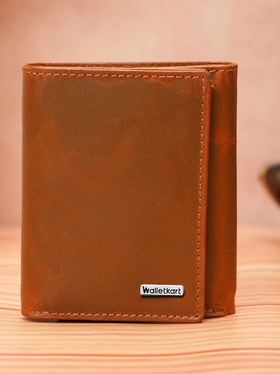 WALLETKART Men Leather Three Fold Wallet