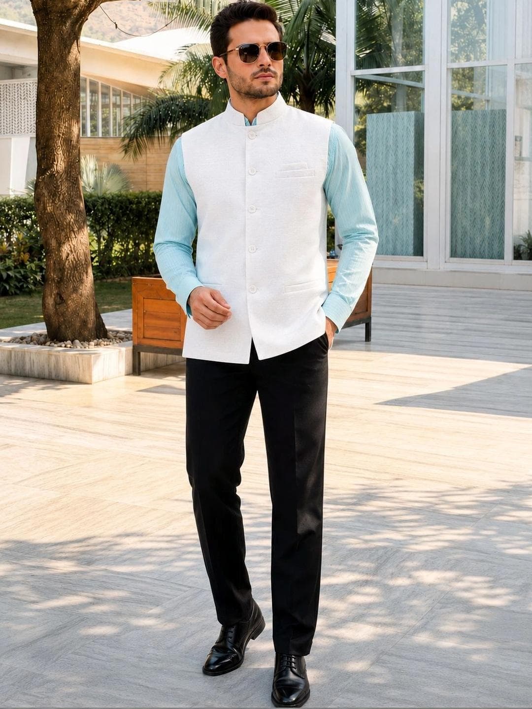 Anouk Men Mandarin Collar Sleeveless Nehru Jackets