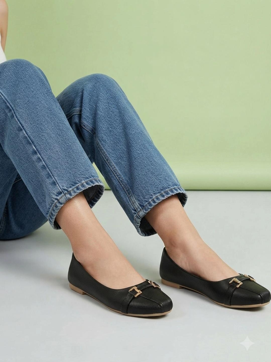 Buy Colo Textured Square Toe Slip On Ballerinas - - Footwear for Women