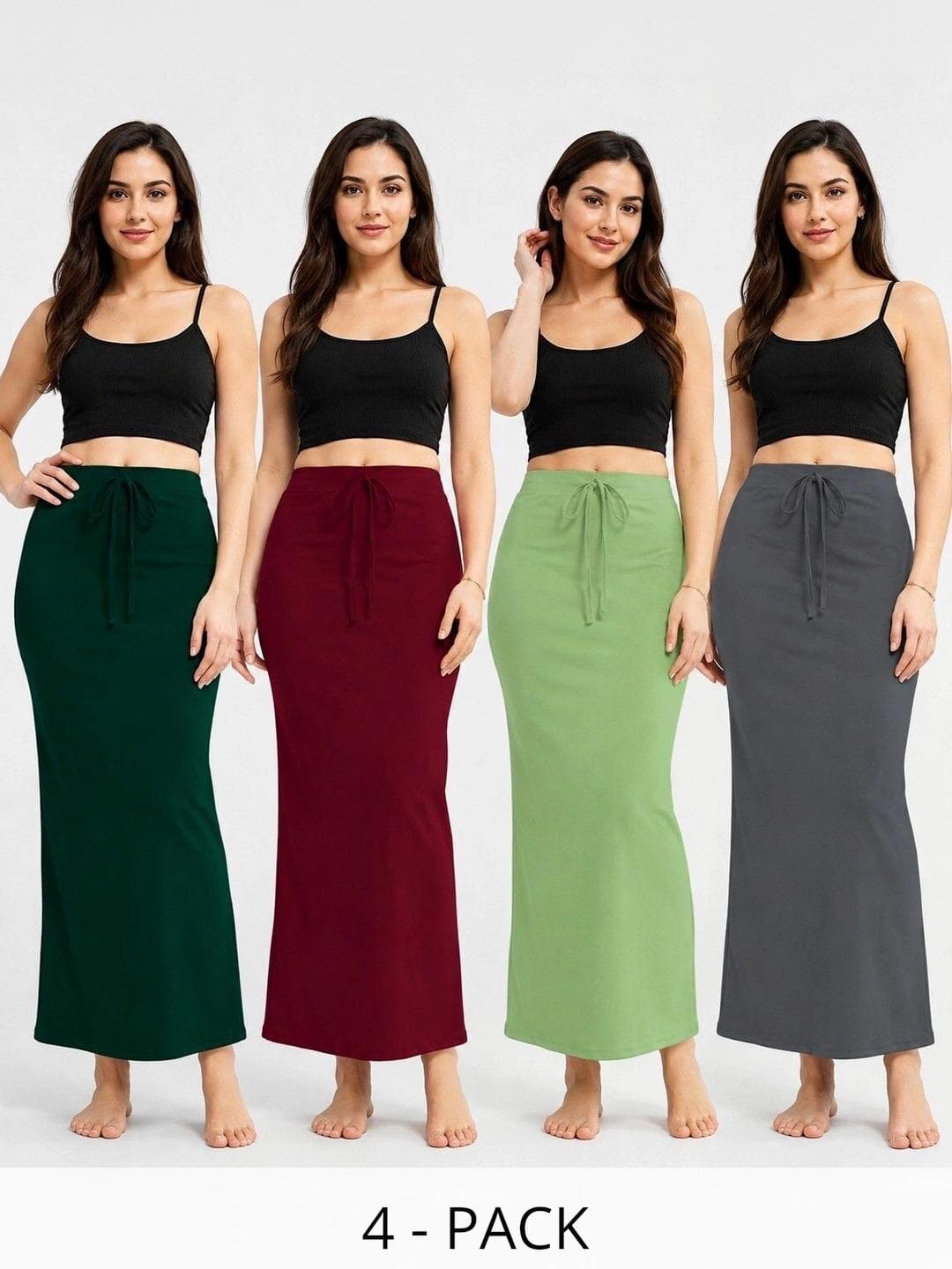 BAESD Pack Of 4 Pure Cotton High Waisted Saree Shapewears