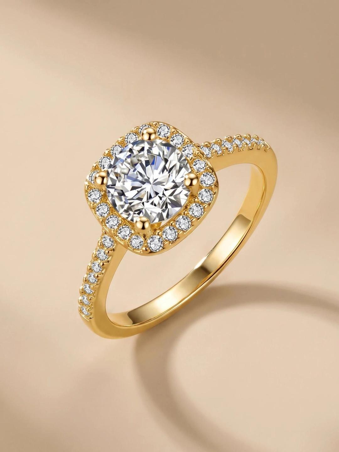 Buy MYKI Gold Plated Cubic Zirconia Studded Ring - - Accessories for Women
