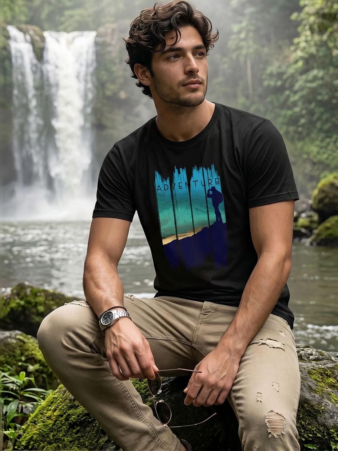 Bewakoof Men Black Printed T-shirt