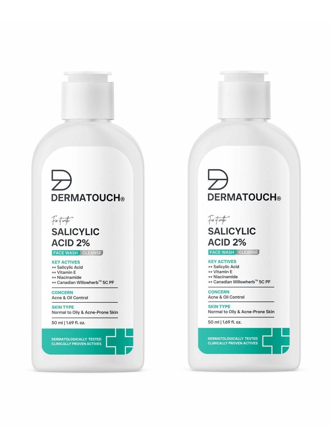 Buy Dermatouch Set Of 2 Salicylic Acid 2% Face Wash 50 Ml Each - - Personal Care for Unisex