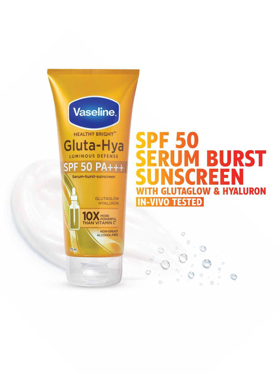 Buy Vaseline Gluta Hya Luminous Defense SPF 50 PA+++ Sunscreen 175 Ml - - Personal Care for Unisex