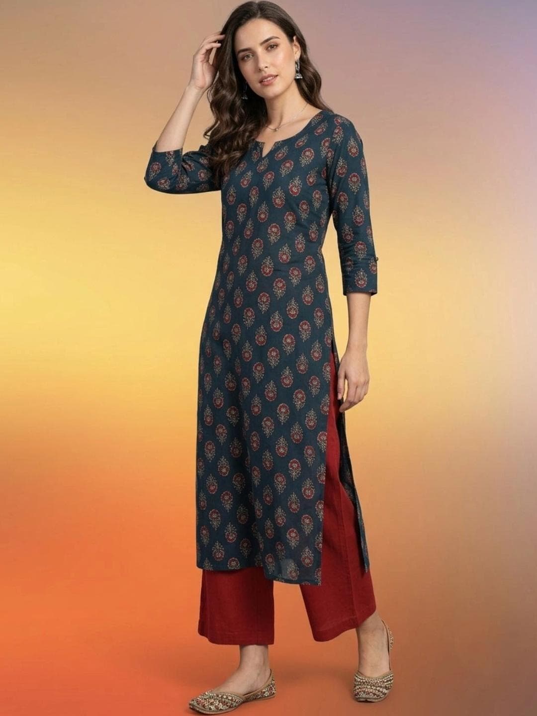 AADVIKA Women Ethnic Motifs Printed Kurta