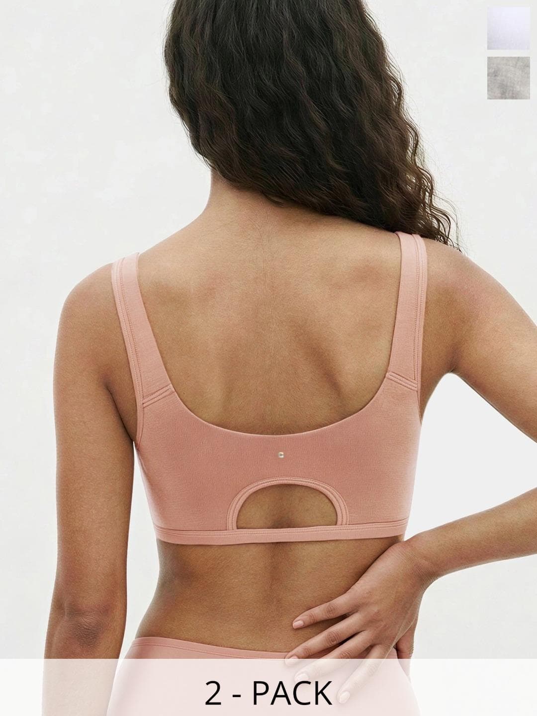 Enamor Women Pack Of 2 Bamboo Cotton Super Soft Non-Padded Wirefree Pop-on Bra- IB06