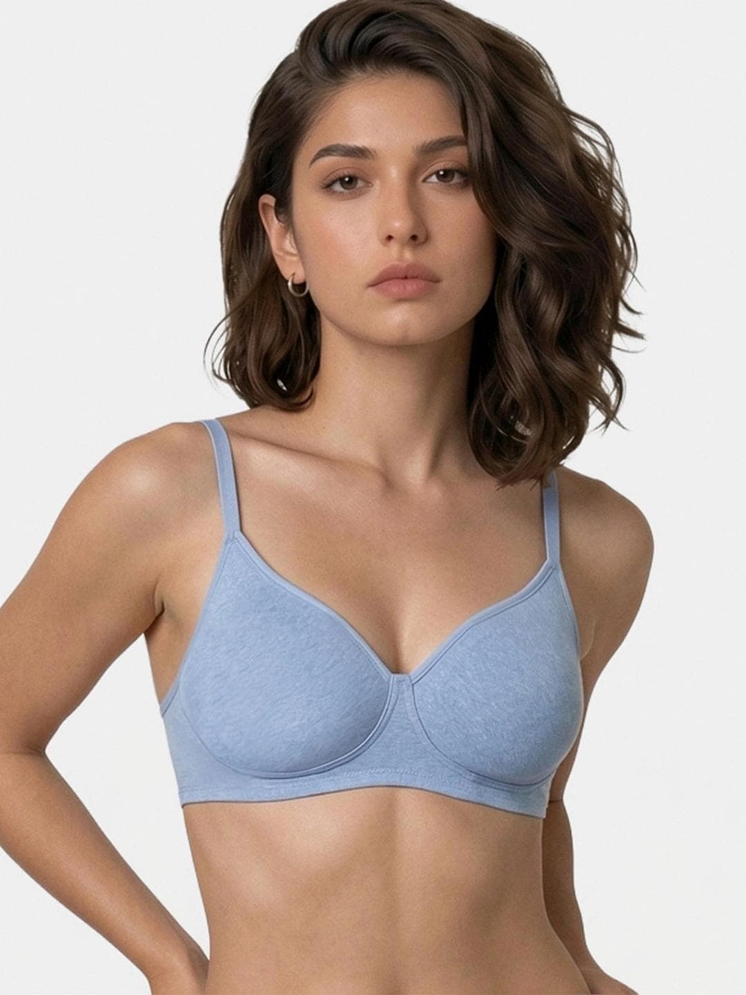 Enamor Non Padded Wirefree High Coverage Stretch Cotton Everyday Bra A042
