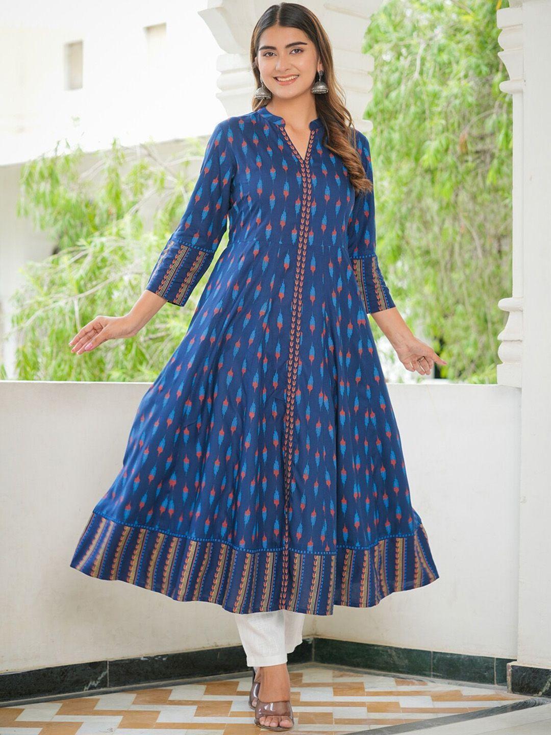 KALINI Abstract Printed Anarkali Kurta
