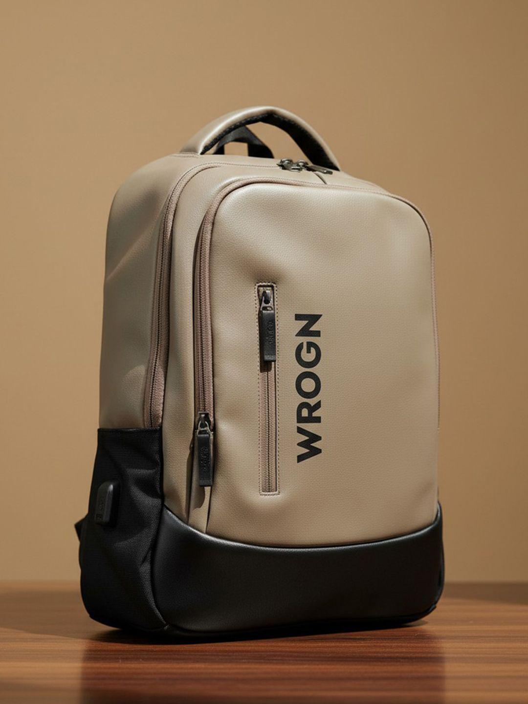 Buy WROGN Unisex Brand Logo Backpack With USB Charging Port - - Accessories for Unisex