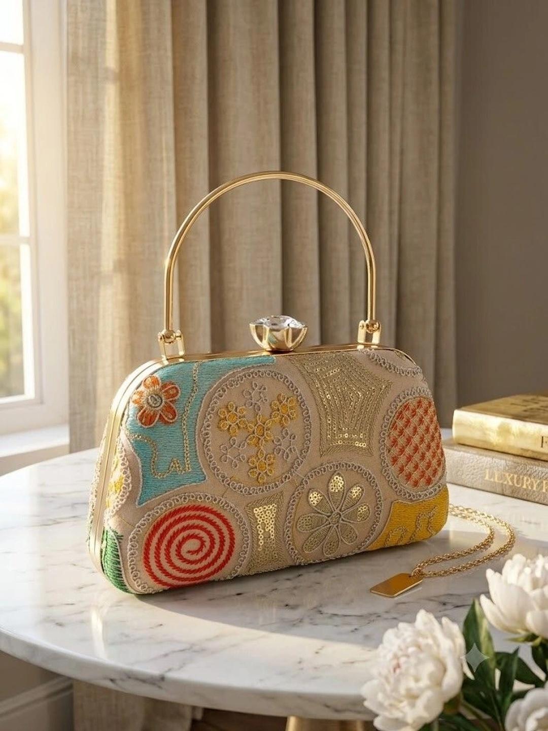Buy MISHA Embroidered Embellished Box Clutch - - Accessories for Women