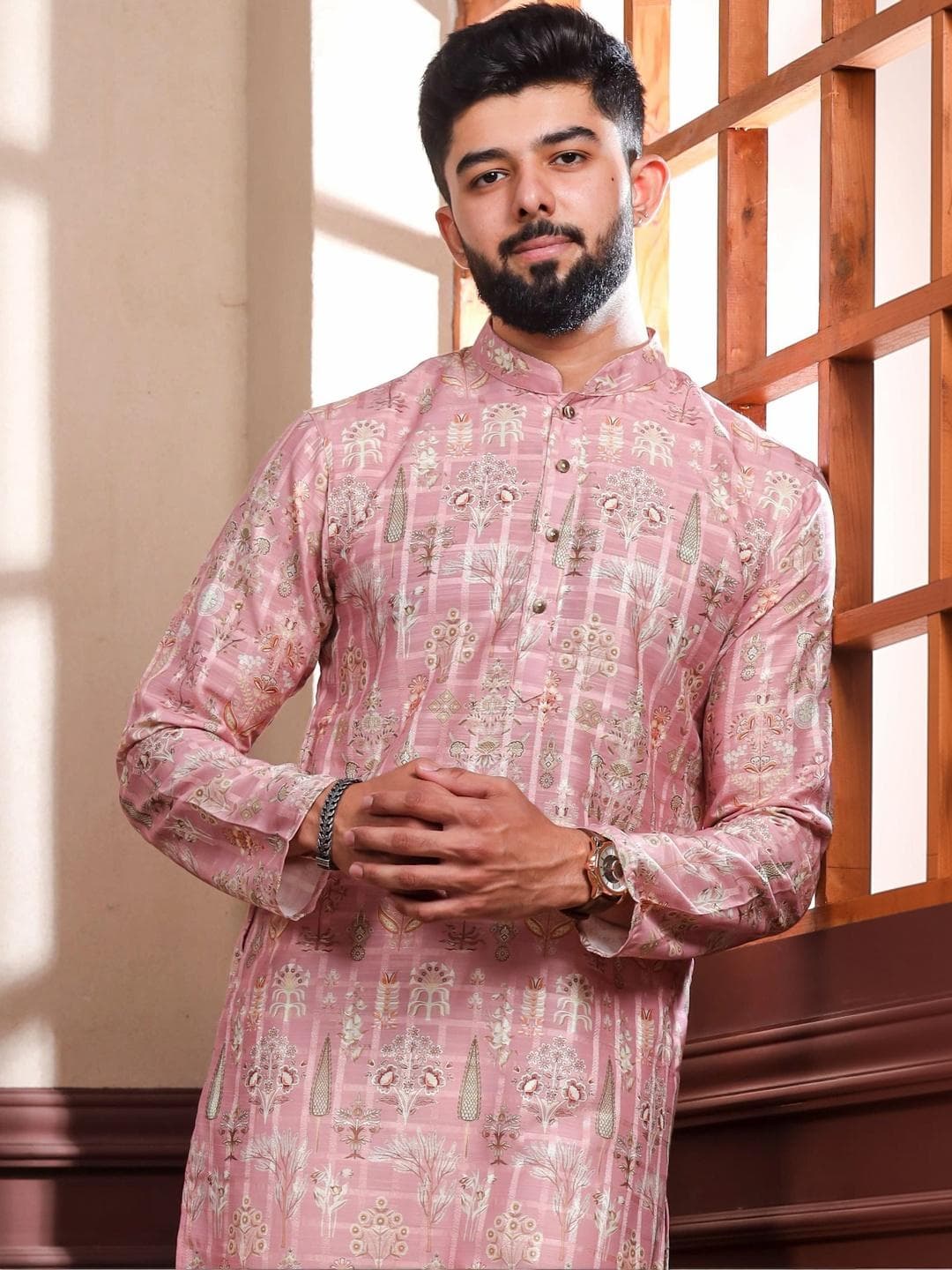 Koshin Men Ethnic Motifs Printed Straight Kurta
