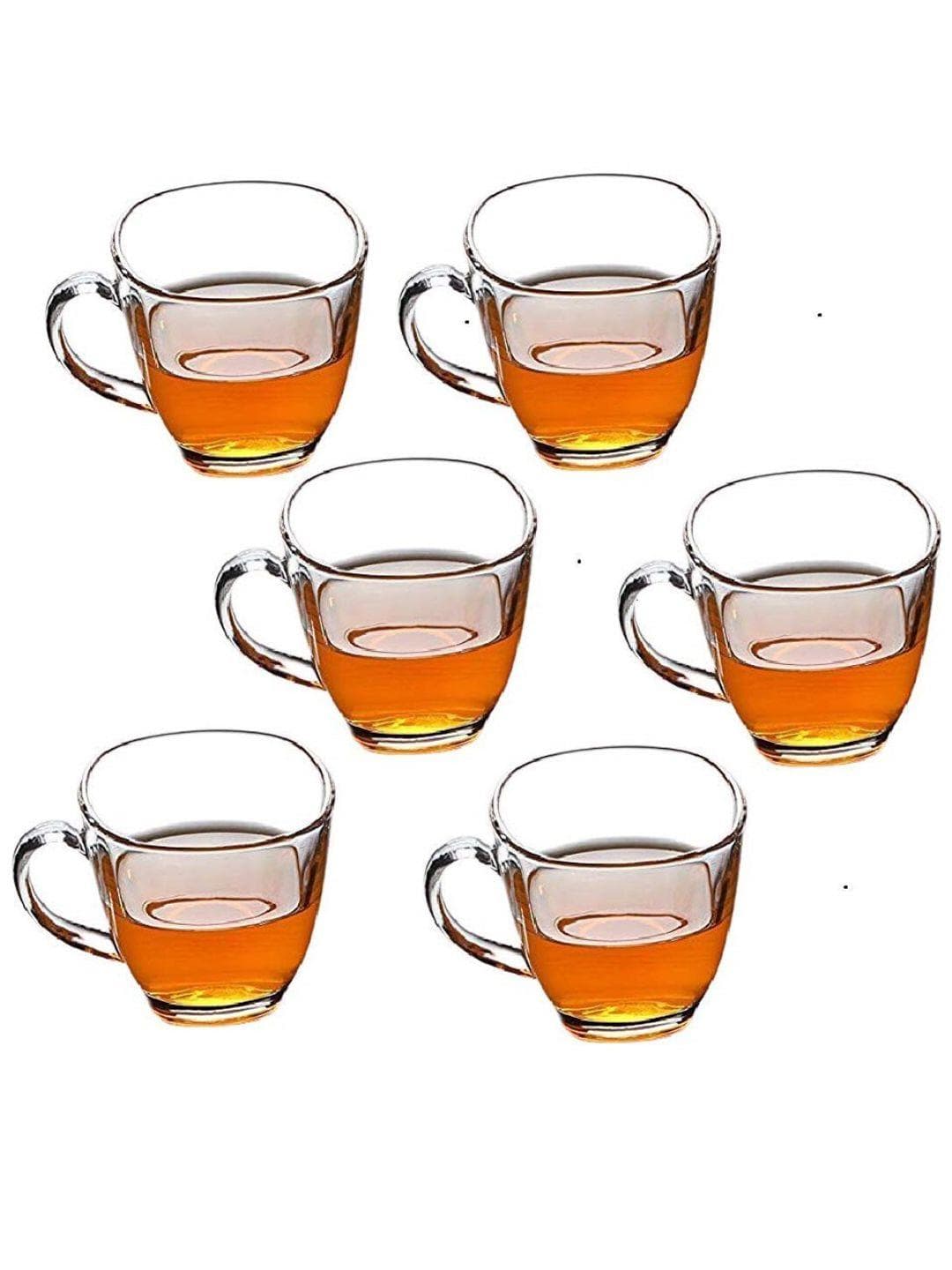 Buy MARKQUES Wifey Hubby Transparent Glass Handmade 6 Piece Cups 200ml - - Home for Unisex