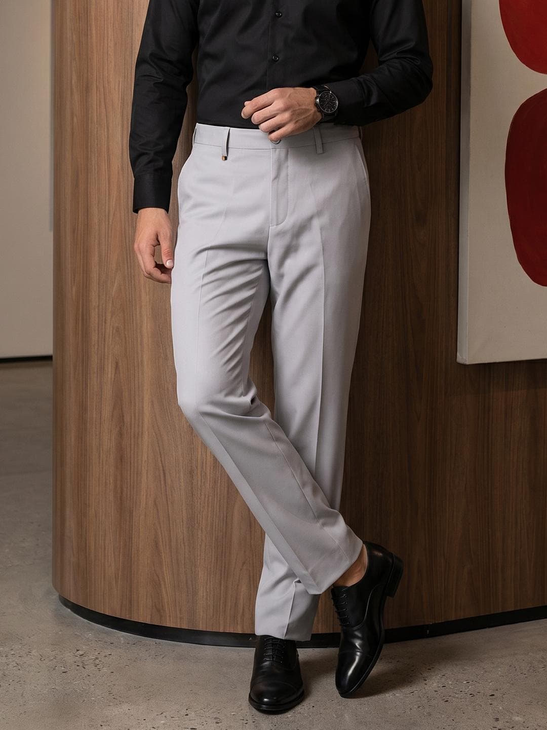 INVICTUS Men Woven Formal Trousers