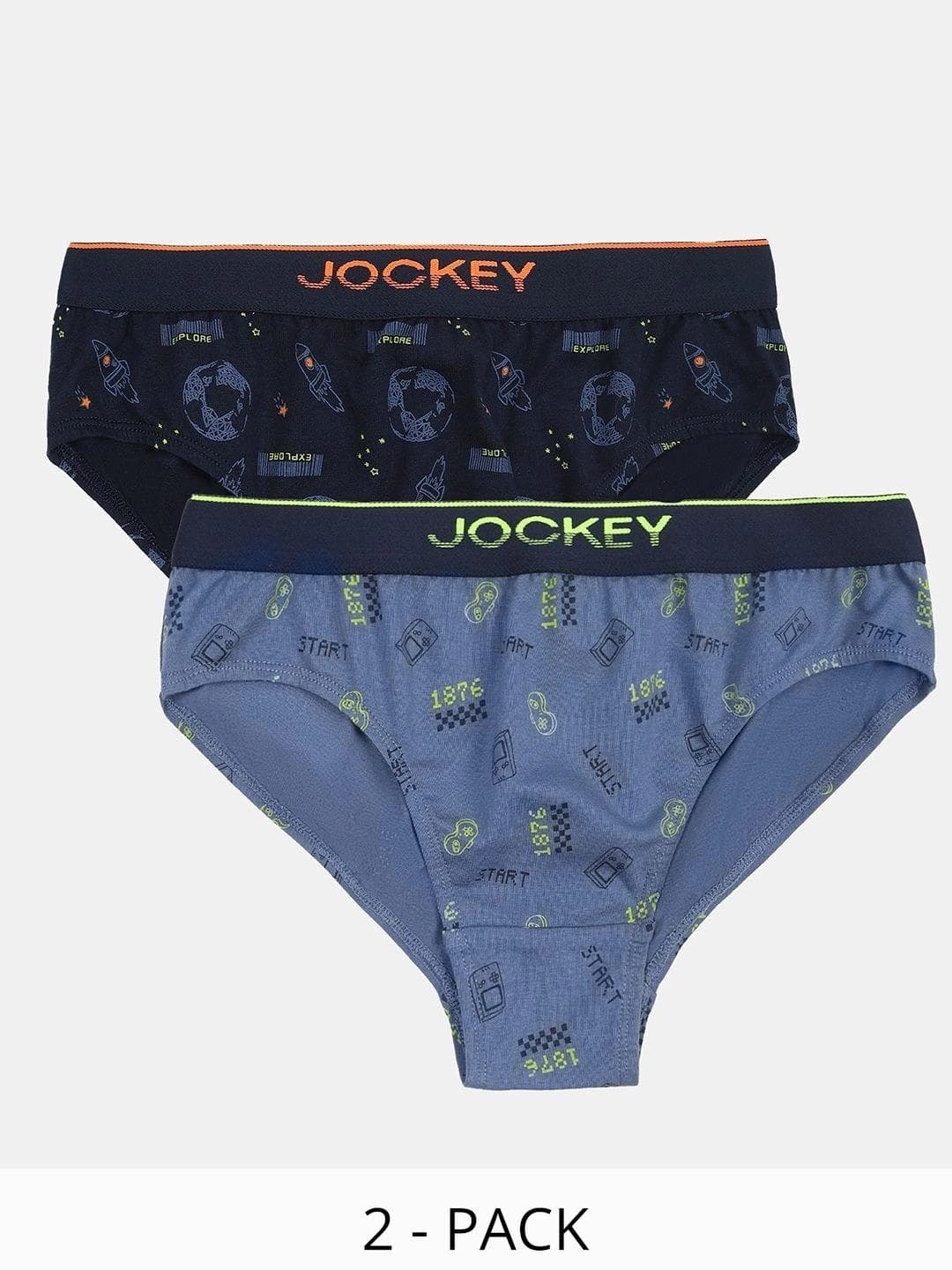 Jockey Boys Pack of 2 Printed Seamless Cotton Blend Basic Briefs