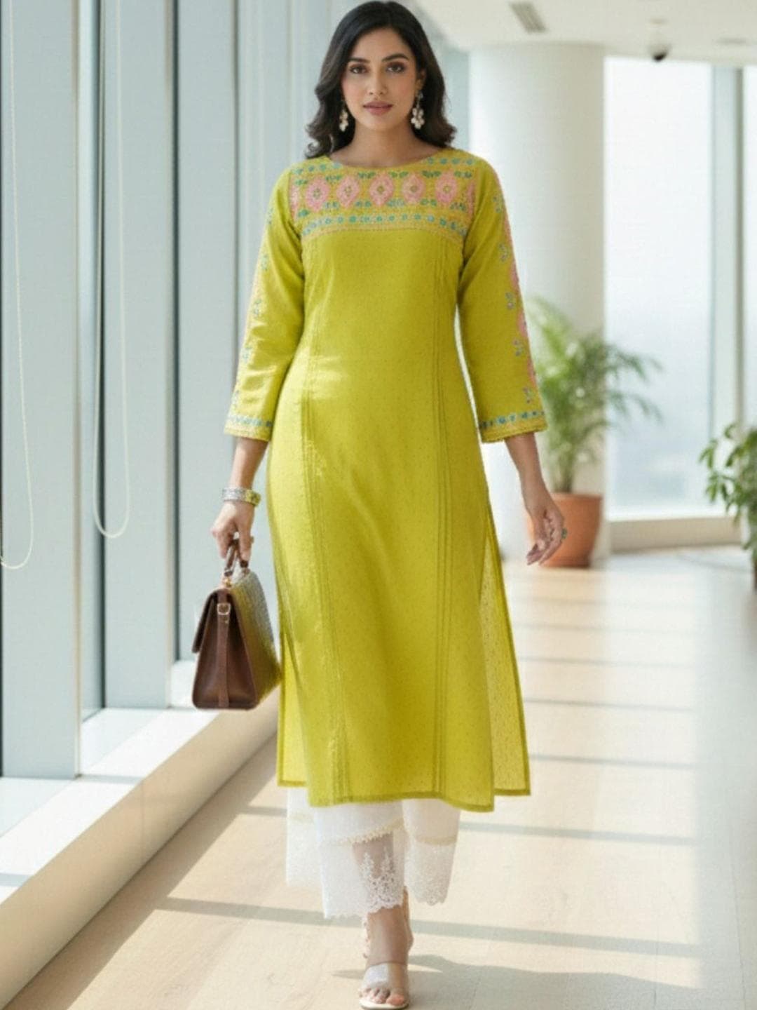 Varanga Women Embellished Thread Work Kurta