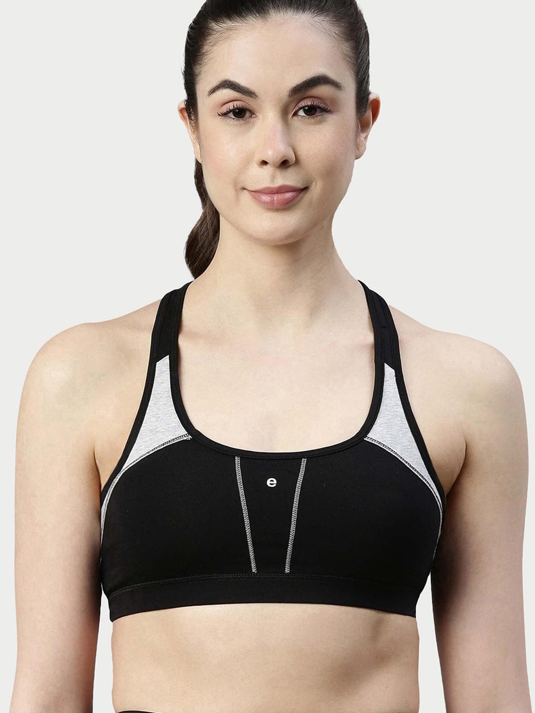 Enamor Padded Wirefree High Coverage Racer Back Sports Bra With Removable Pads Sb08