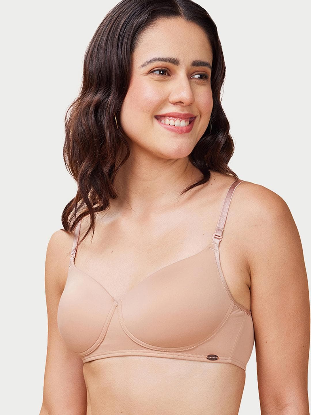 Enamor Padded Non-Wired Medium Coverage Ultra Soft Cups Invisi Neckline T-Shirt Bra
