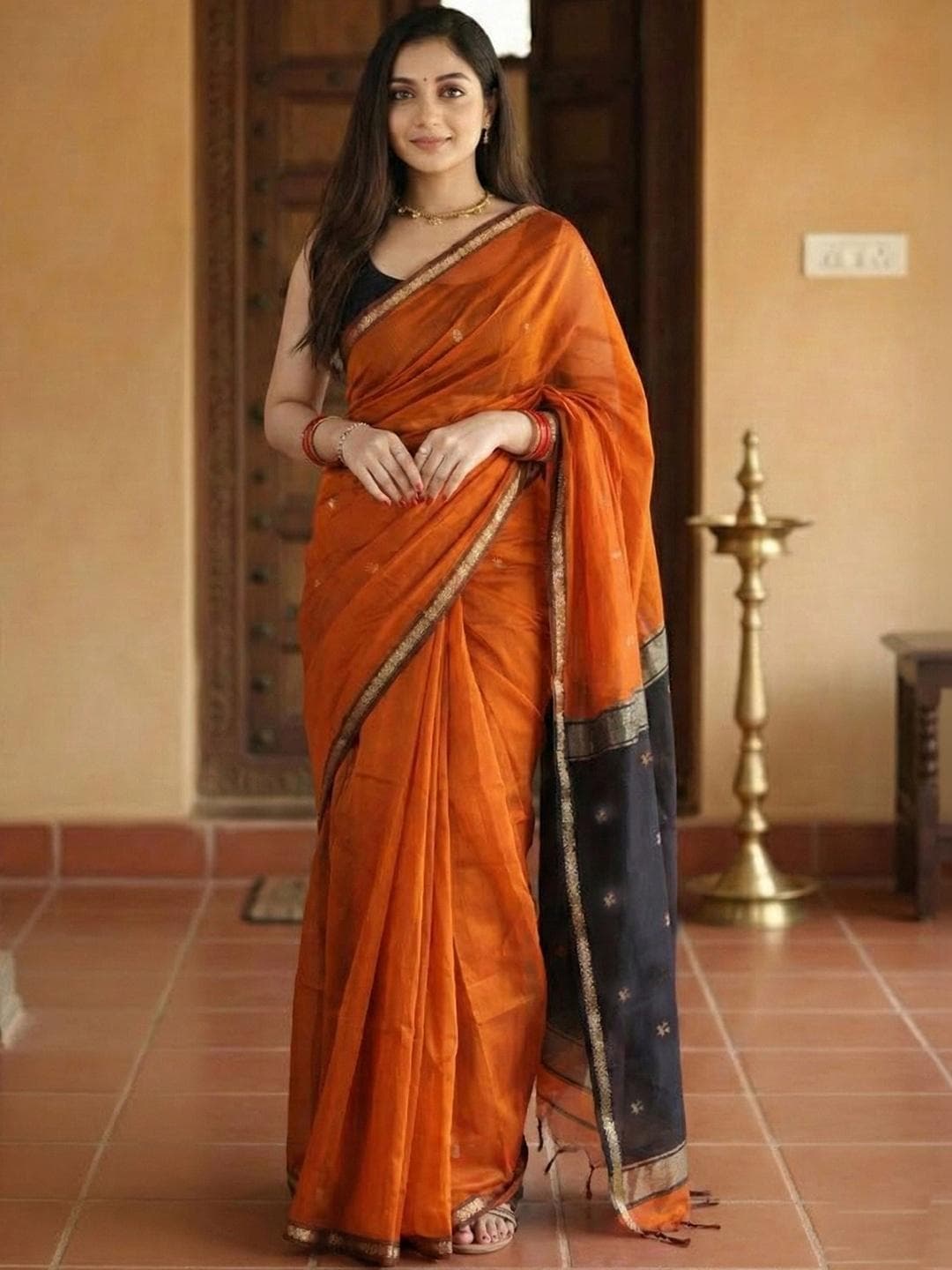 Mitera Ethnic Motifs Zari Kanjeevaram Saree