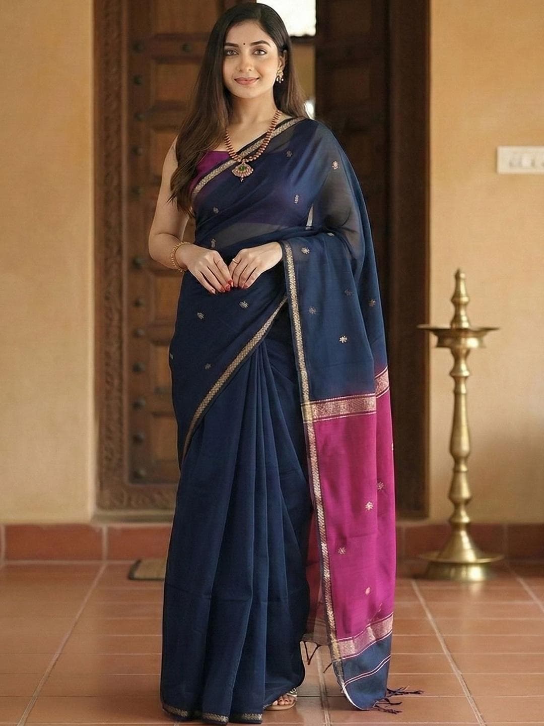 KALINI Woven Design Zari Kanjeevaram Saree