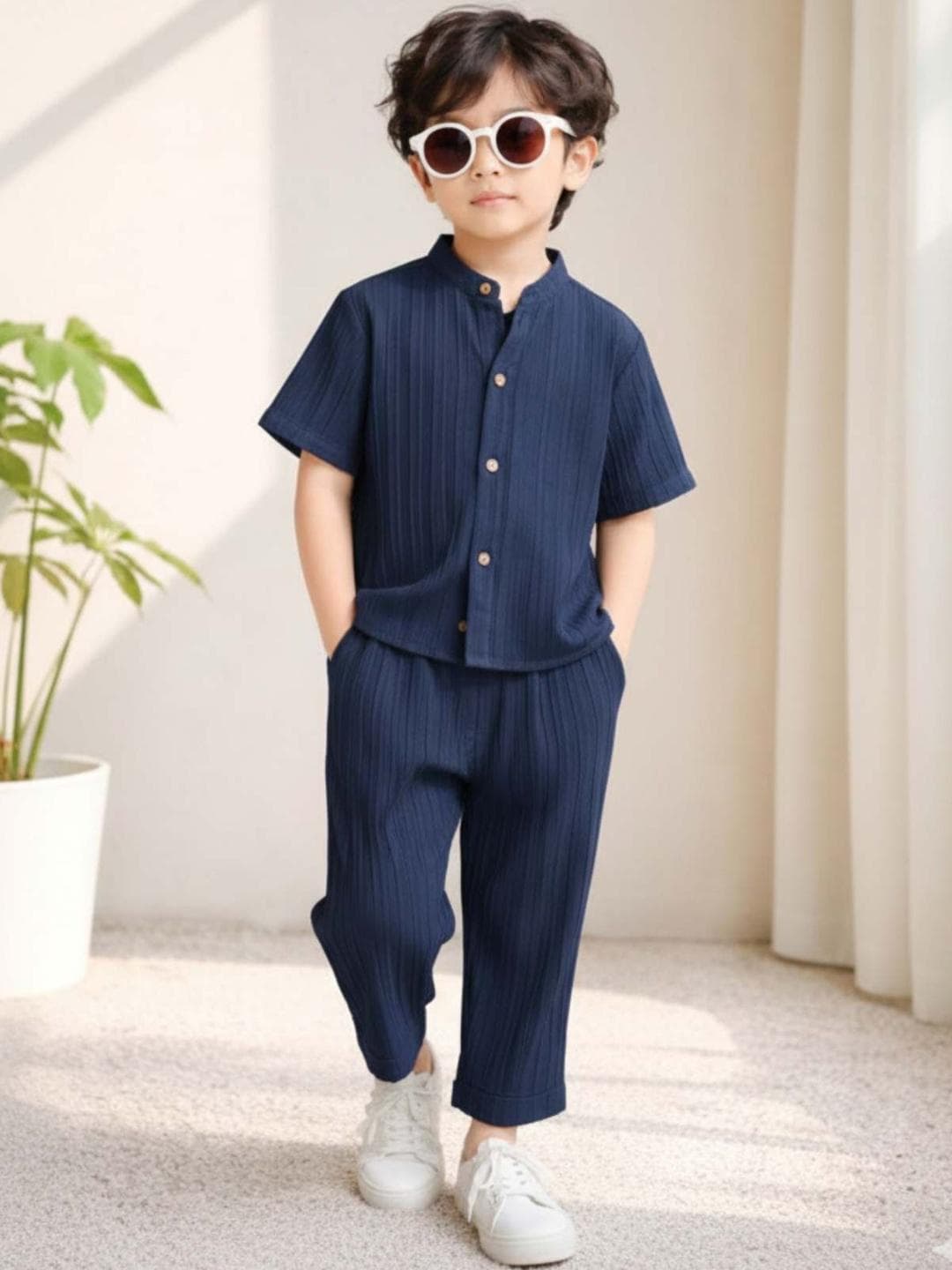 DANFORTH Self Design Shirt with Trousers