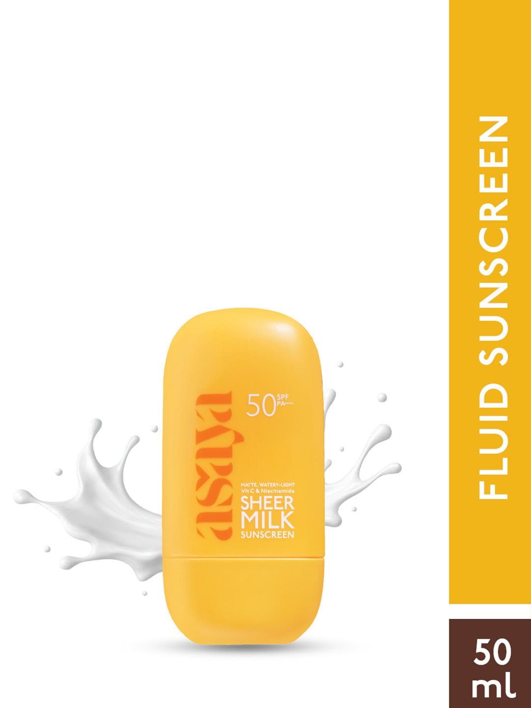 Buy Asaya Sheer Milk Non Greasy & Quick Absorbing Sunscreen With SPF 50 PA++++ 50 Ml - - Personal Care for Unisex