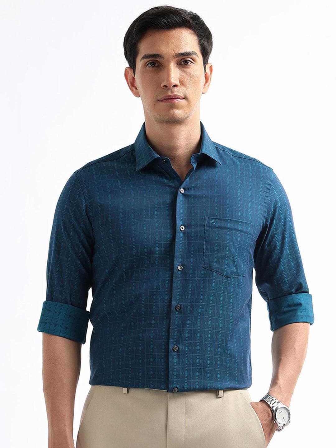Arrow Slim Fit Checked Pure Cotton Formal Shirt