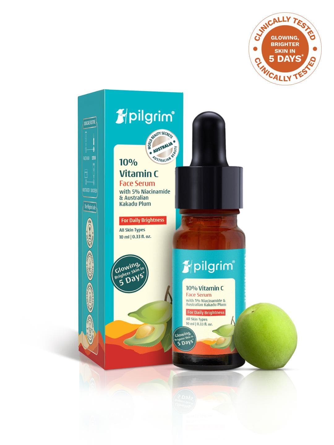 Buy Pilgrim 10% Vitamin C Face Serum With Niacinamide & Kakadu Plum 10 Ml - - Personal Care for Unisex