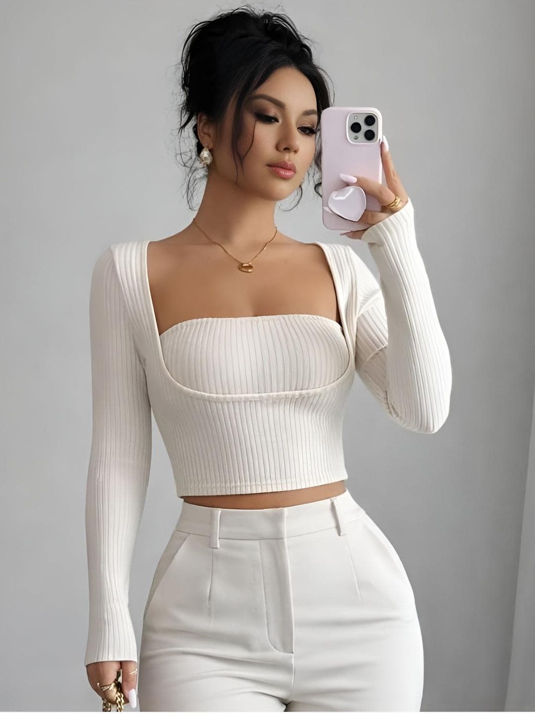 TRAQUILA Cotton Crop Top