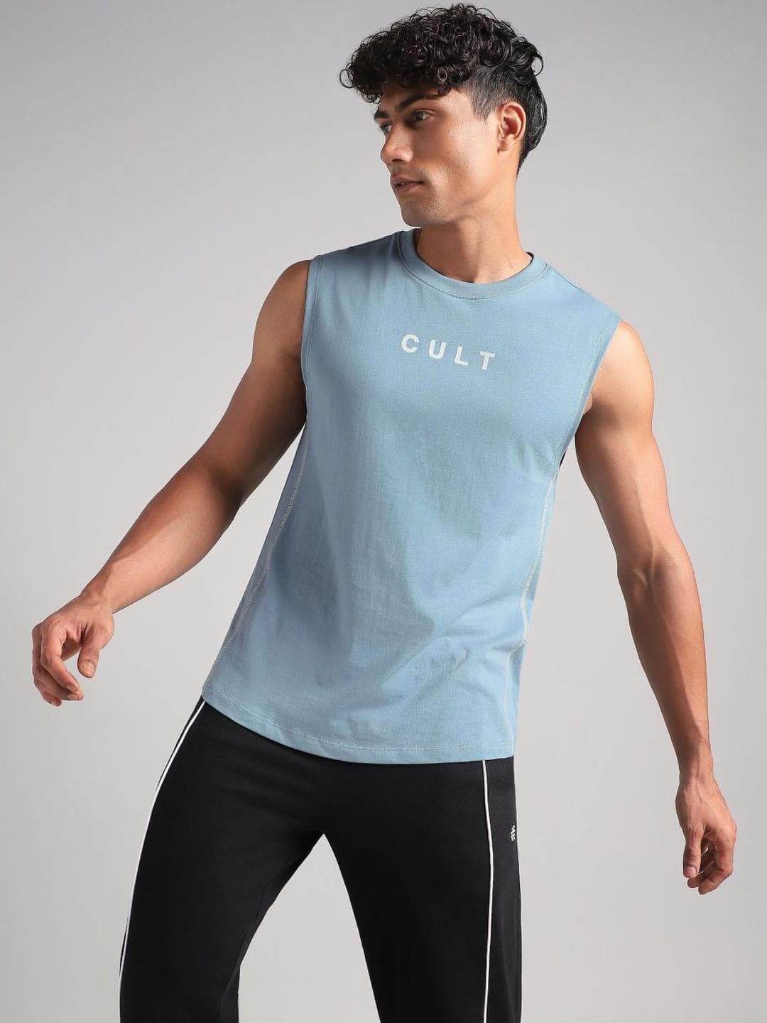 CULT Men Sky Blue Chill Day Tank