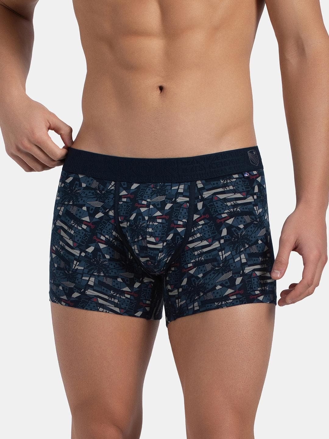 Jockey Super Combed Cotton Stretch Printed Trunk with Ultrasoft Waistband-US63