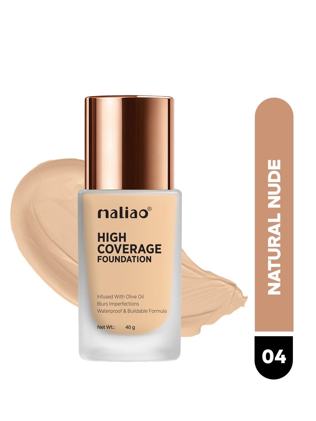 Buy Maliao High Coverage Waterproof Base Foundation 40 Ml Natural Nude 04 - - Personal Care for Women