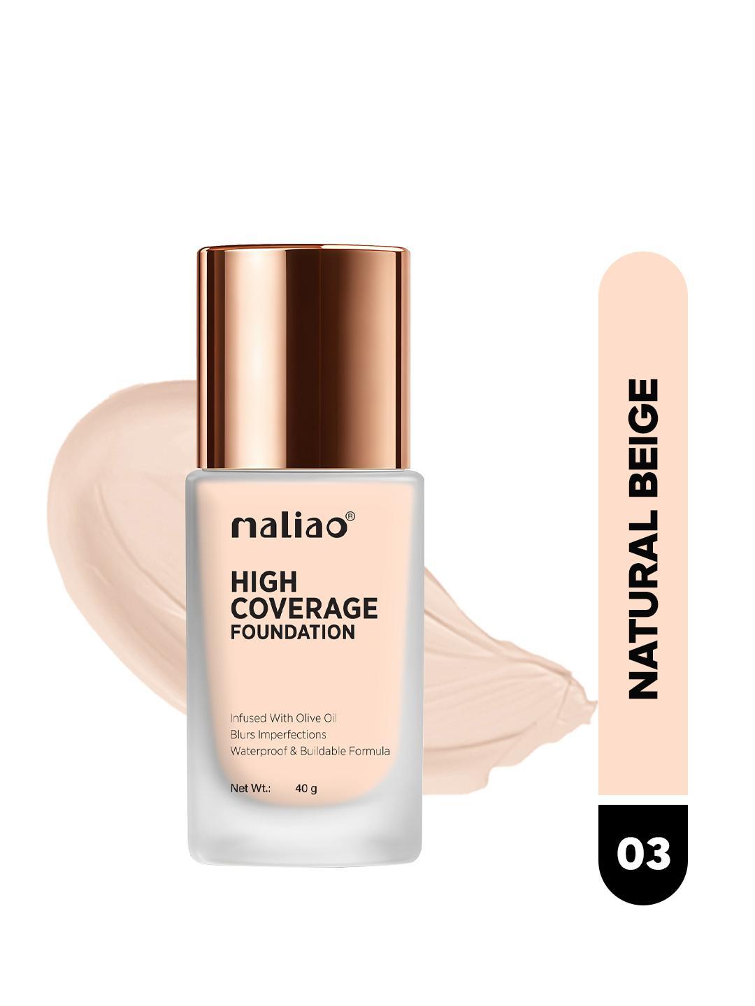 Buy Maliao High Coverage Waterproof Base Foundation 40 Ml Natural Beige 03 - - Personal Care for Women