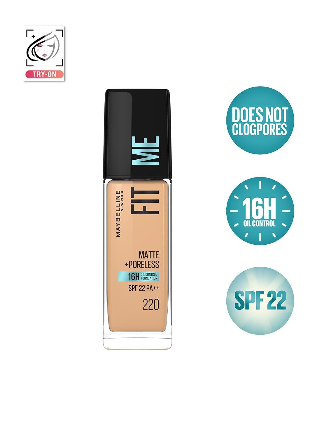 Buy Maybelline New York Fit Me Matte+Poreless Liquid Foundation 30 Ml Natural Beige 220 - - Personal Care for Women