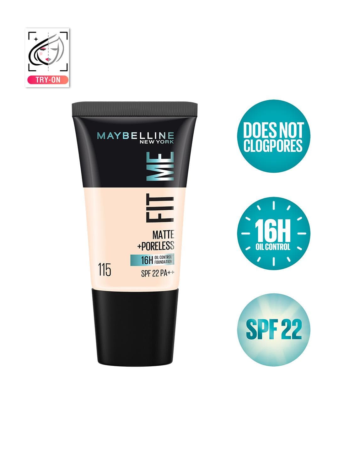 Maybelline New York Fit Me Matte+Poreless Foundation 18 ml - 115 Ivory