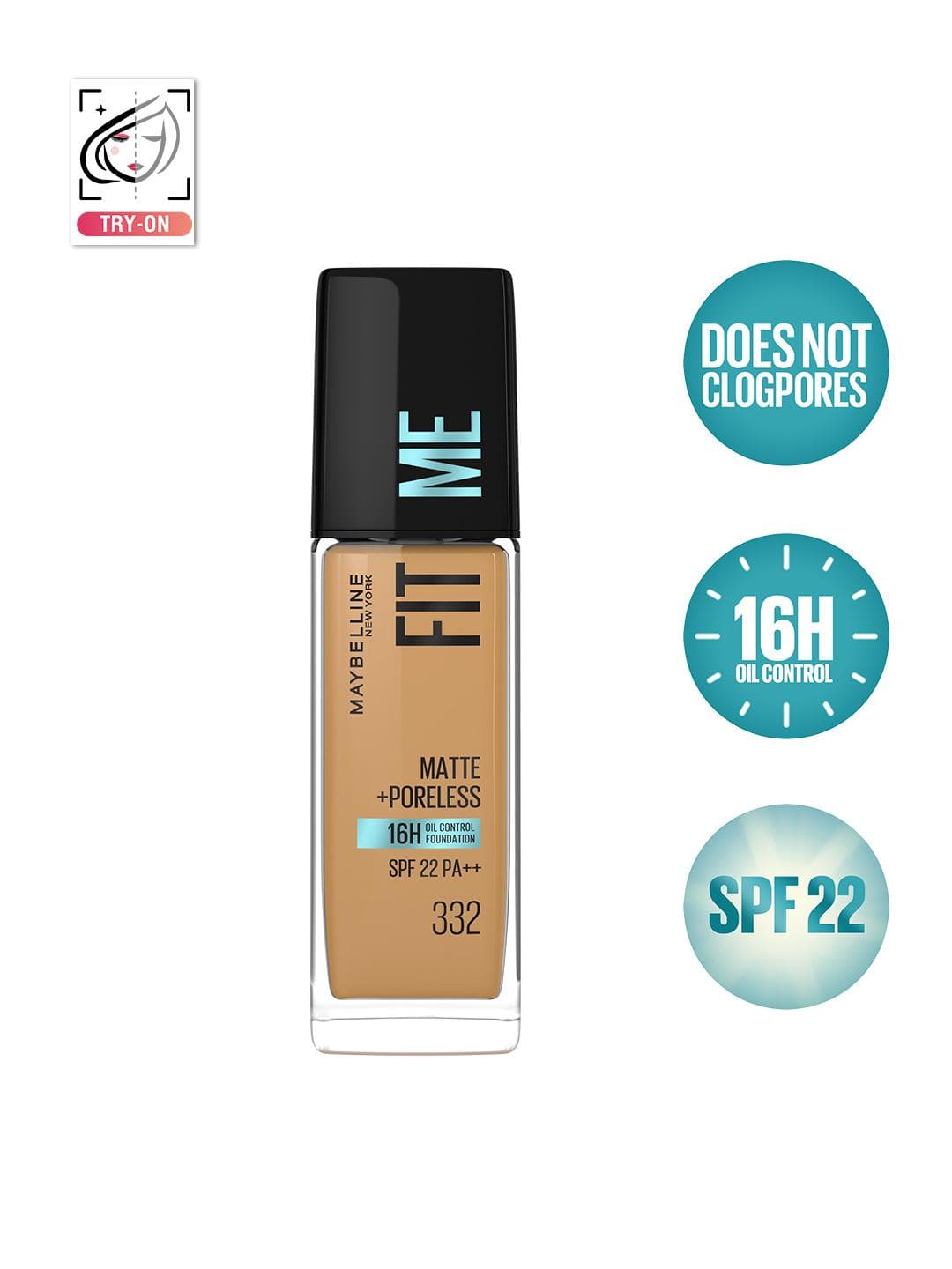 Buy Maybelline New York Fit Me Matte Poreless Liquid Foundation Golden Caramel 332 30ml - - Personal Care for Women