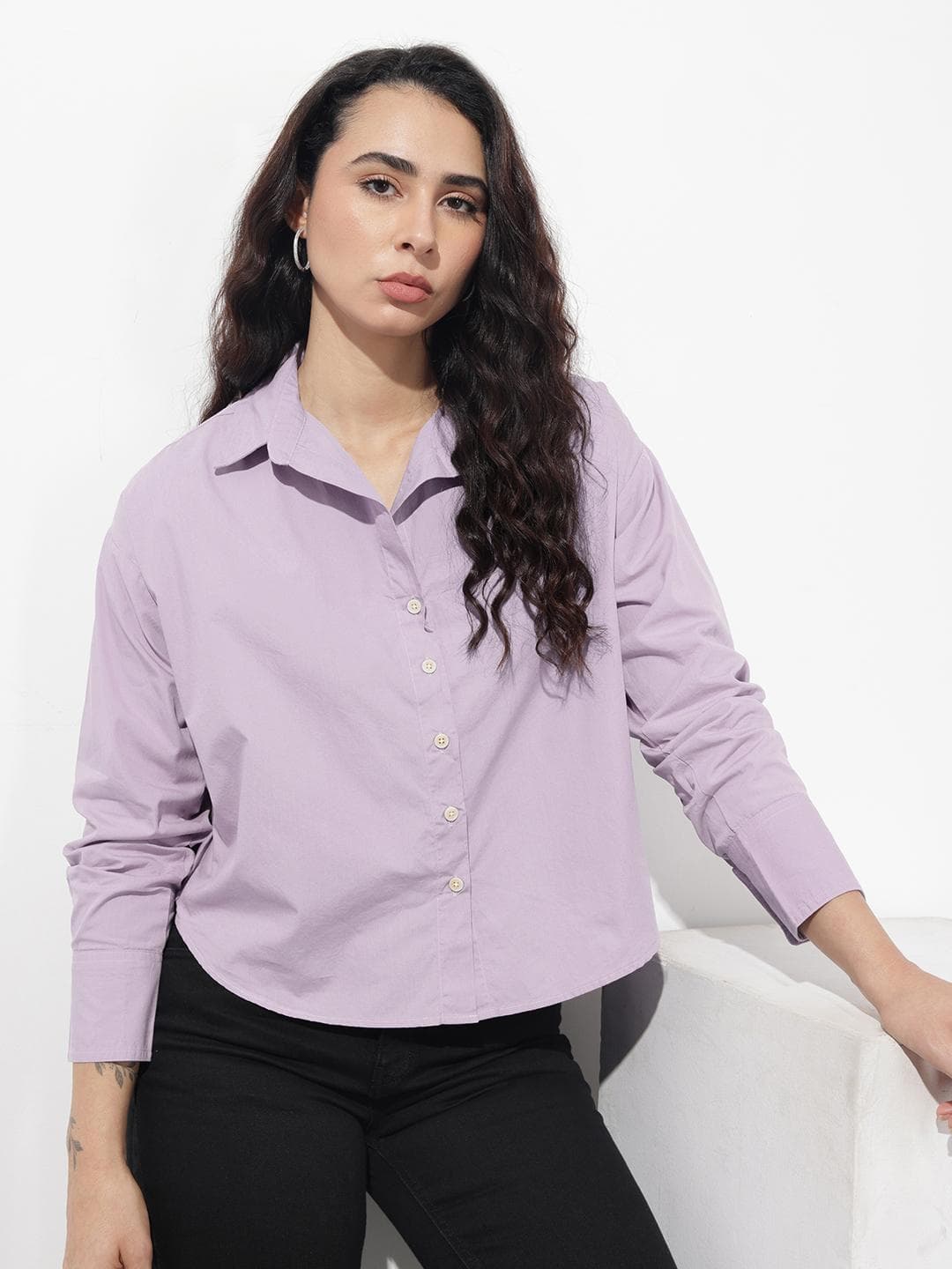 The Roadster Life Co. Pure Cotton Drop-Shoulder Sleeves Relaxed Fit Casual Shirt